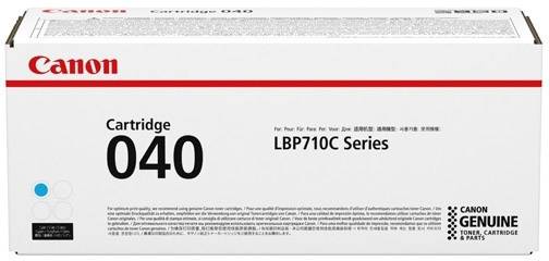 'Printer cartridge 040 for Canon LBP710C series, white packaging with red logo and series designation.'
