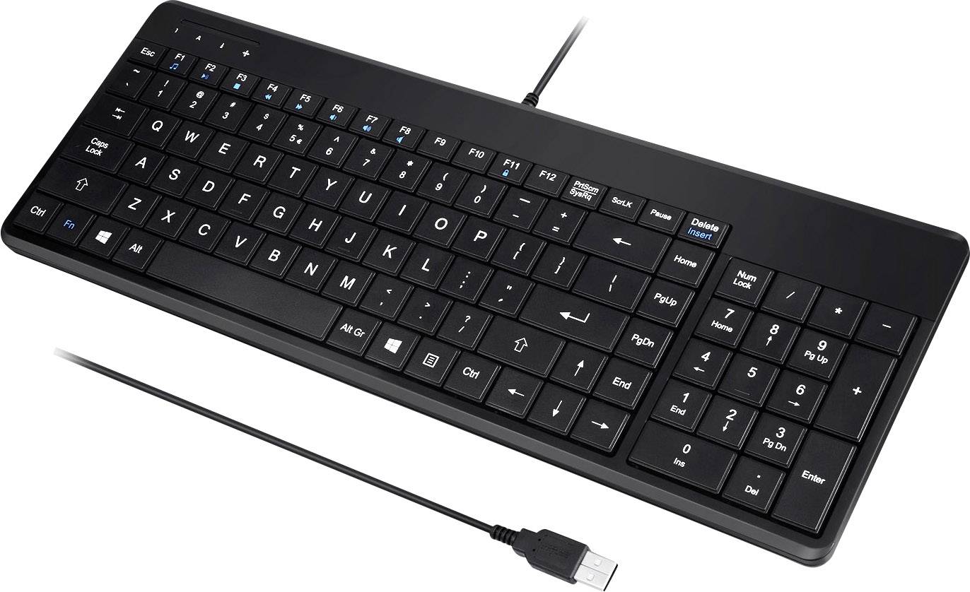 Perixx PERIBOARD-220 H USB Keyboard German, QWERTZ Black USB port-2