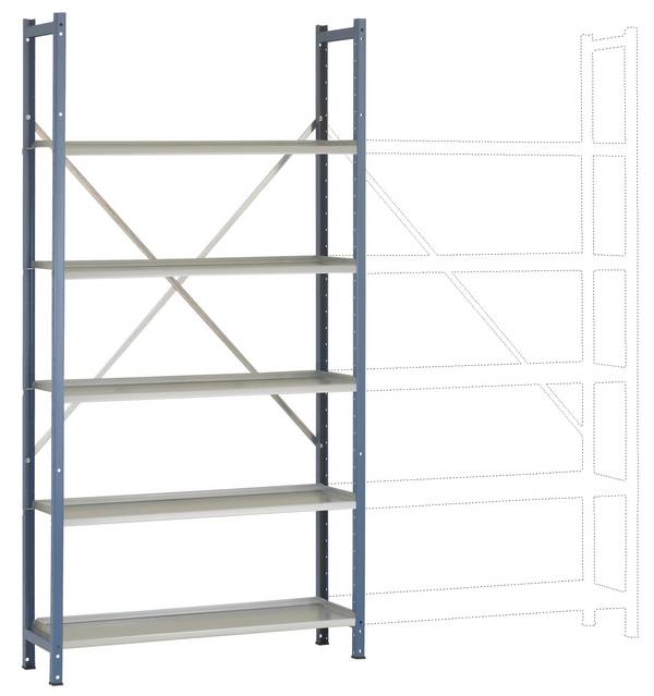 Manuflex RA2181.5007 Storage rack (basic unit) (W x H x D) 900 x 1900 x 300 mm Brilliant blue