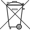 This symbol shows a crossed-out waste bin, indicating that the item must not be disposed of in household waste.