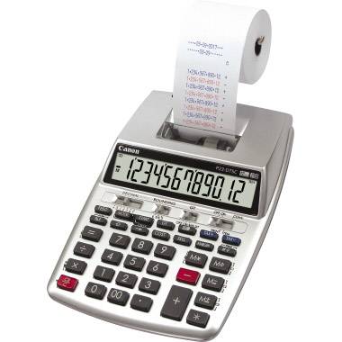 Canon P-23 DTSC II Calculator with built-in printer Silver (metallic) Display (digits): 12 battery-powered, mains-powere-0