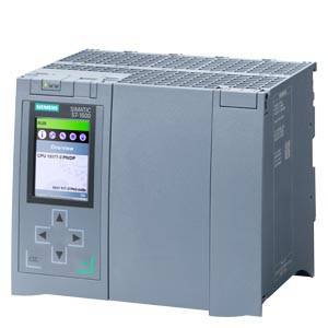 A grey, rectangular Siemens SIMATIC S7-1500 controller with a display on the front shows 'Overview' and GPX-1S7-PNDP.