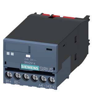 'Siemens SIRIUS 3RH2914' contactor with five screw terminals. Black housing, for industrial switching applications.