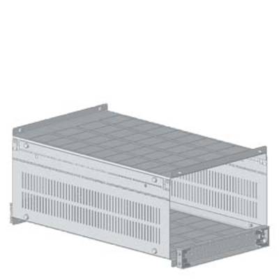Grey metal server rack unit, suitable for data centres, with ventilation slots for cooling on the top and front sides.