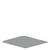 A flat, grey metal floor or plate, square in shape, against a white background.