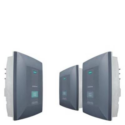 Four grey electronic devices with displays, arranged side by side. They are identical and could be part of a control system.