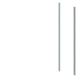Two long, vertical steel bars on a white background, used as building material or for reinforcement in the construction industry.