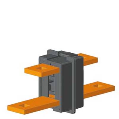 A technical component with three prominent orange arms.