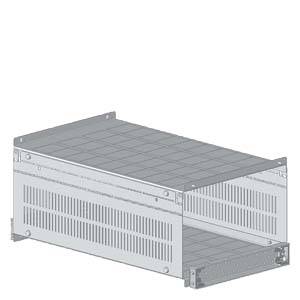 A grey 2D model of an open metal framework, possibly representing a server chassis, with no further details.