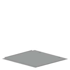 Grey, square metal plate with a flat profile, shown in isolation against a white background.