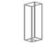 A rectangular metal frame standing vertically; its open structure reveals no further details or objects within.