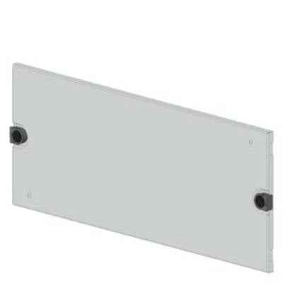 Rectangular grey plate with rounded corners and two round black mounting brackets on either side.