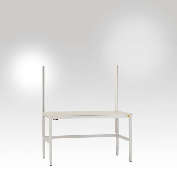 Manuflex LU8300.7035 ESD Construction portal aluminum frame aluminum profile to UNIV/PROFESSIONAL 45 x 45 mm 1350mm high (Usable Height 900 mm) for all table wide RAL 7035 light gray-conductive Light grey