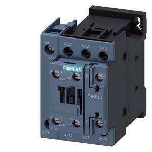'Siemens SIRIUS contactor with blue labelling, suitable for industrial applications for switching motors and equipment.'