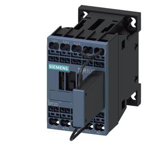 Siemens SIRIUS contactor, Model 3RT2, for industrial applications, for controlling electrical circuits, with multiple connection terminals.