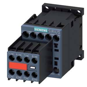 A contactor from Siemens, Sirius model, with multiple connection points and a label for electrical control.