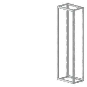 A rectangular metal frame standing vertically upright, with an open design and no additional components.