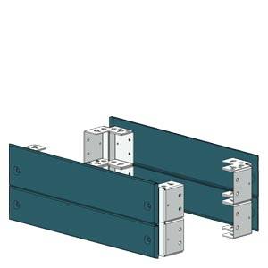 A blue modular hinge system shown from two perspectives, demonstrating the fixing method and installation flexibility.