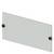 A rectangular grey plate with two black clips on the sides.