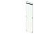A white, rectangular door with a dark stripe at the top, mounted on hinges. Suitable for minimalist or modern interior designs.