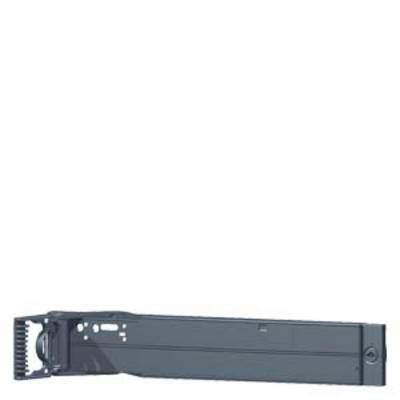 A black, rectangular component with a thin, elongated body and a tangible, textured edge on the left side.