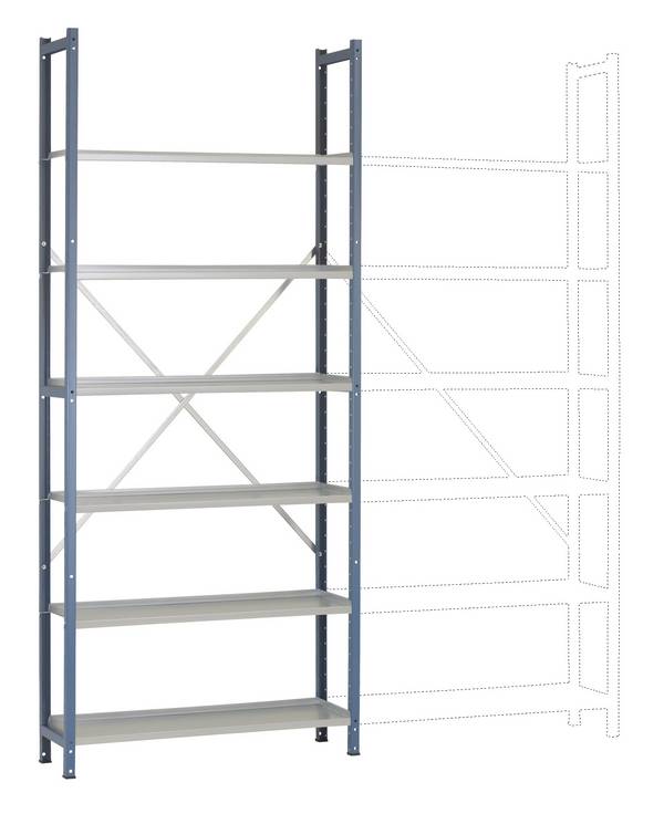 Manuflex RA2183.5007 Storage rack (basic unit) (W x H x D) 900 x 2250 x 300 mm Brilliant blue