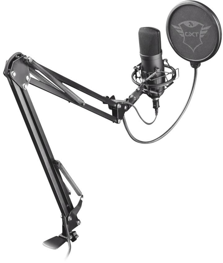 Trust GXT 252+ Emita Plus Stand PC microphone Transfer type (details):Corded incl. stand, incl. clip USB Corded Black