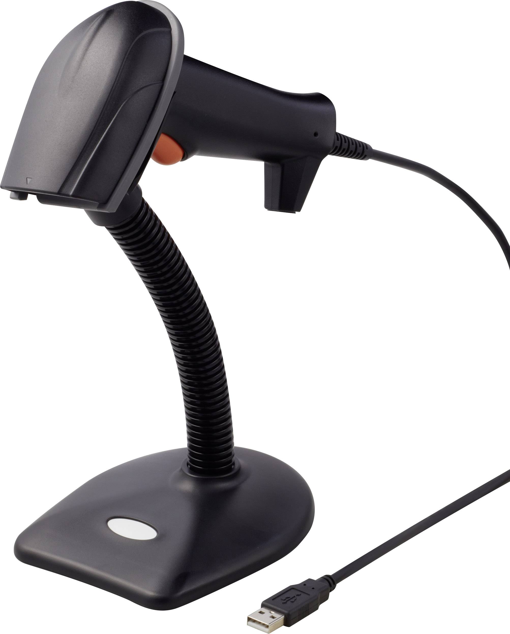 Renkforce 2D barcode scanner Corded 1D, 2D Laser Black Hand-held USB