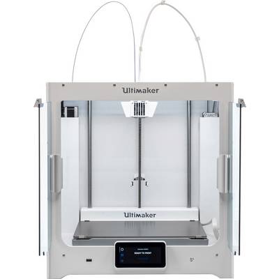 3D printer with two print heads and digital display on the front, showing status 'ready to print'.