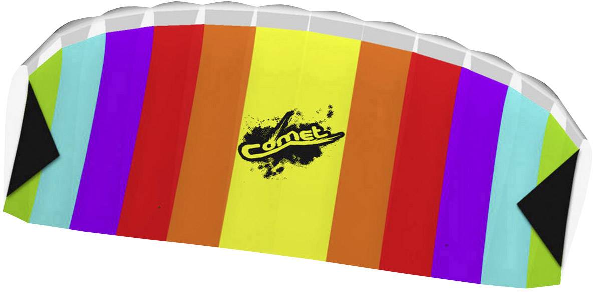 Ecoline Dual line Parafoil Comet Rainbow Wingspan (details) 1200 mm Wind speed range 3 - 6 bft