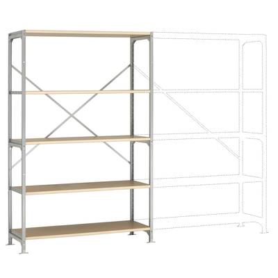 Manuflex RM2117 Shelving rack (basic unit) 140 kg (W x H x D) 1220 x 2000 x 600 mm Steel zinc plated Galvanized Wood