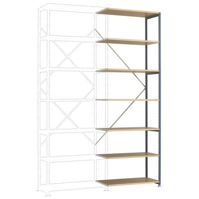 Manuflex RP1706.7016 Shelving rack (extension) 50 kg (W x H x D) 970 x 3000 x 400 mm Steel powder-coated Anthracite Wood