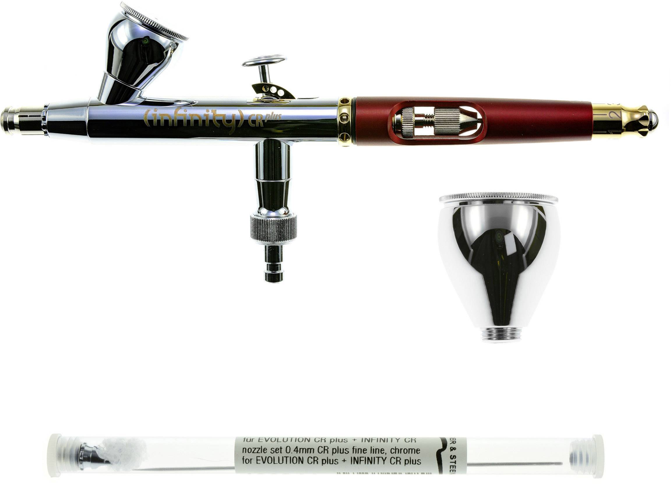Harder & Steenbeck INFINITY CRplus 2 in 1 #2 Airbrush Brand New 0.2+0.4 nozzles 