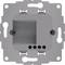 A grey flush-mounted switch frame in grey with mounting holes and cable entry points, suitable for square wall recesses.
