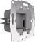 Metal frame with connection socket for electronic devices, silver-coloured housing, suitable for electrical installations.