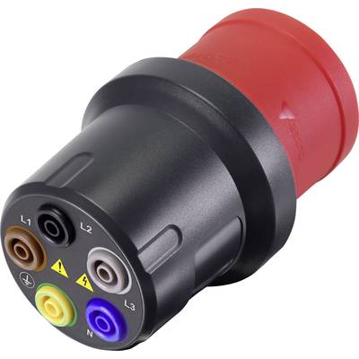VOLTCRAFT VMA-3L 32 Test lead adapter  CEE plug (5-pin, 32 A) - 4 mm socket  Dark grey, Red