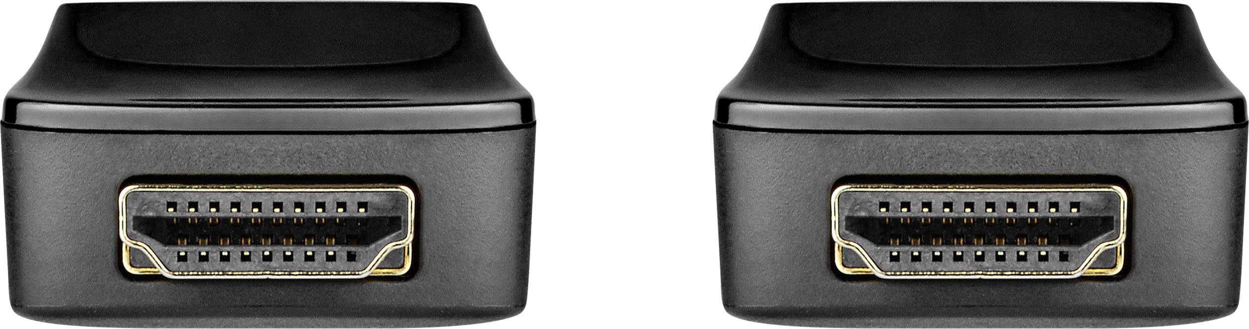 Two black HDMI cable plugs side by side. They are designed for transmitting audio and video data between devices.