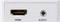 White console with two ports: left HDMI port, right audio port.