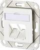 Metz Connect Network outlet Flush mount Insert with main panel Unequipped 2 ports Pure white (RAL 9010)
