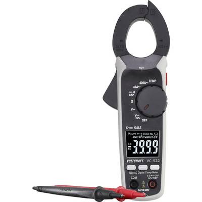 Digital Clamp Meter with Display Showing 200 Amperes. Contains Rotary Function Settings for Current Measurements.