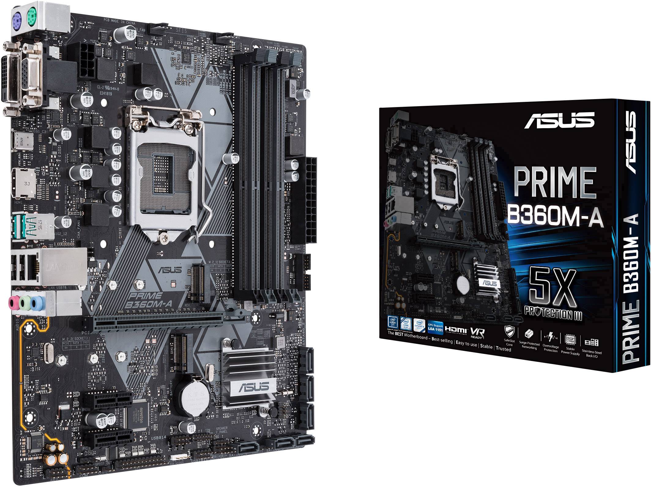 Asus PRIME B360M-A Motherboard PC base Intel® 1151v2 Form factor Micro-ATX Motherboard chipset Intel® B360