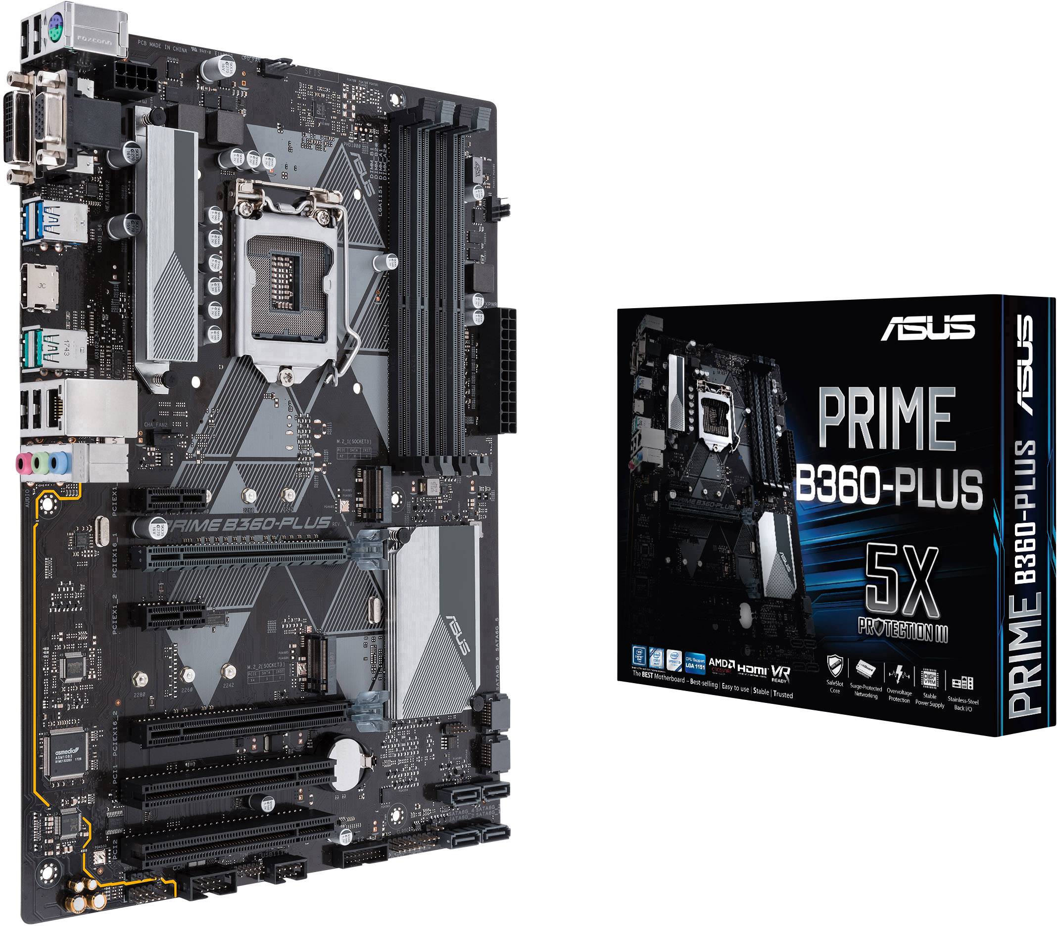 Asus PRIME B360-PLUS Motherboard PC base Intel® 1151v2 Form factor ATX Motherboard chipset Intel® B360