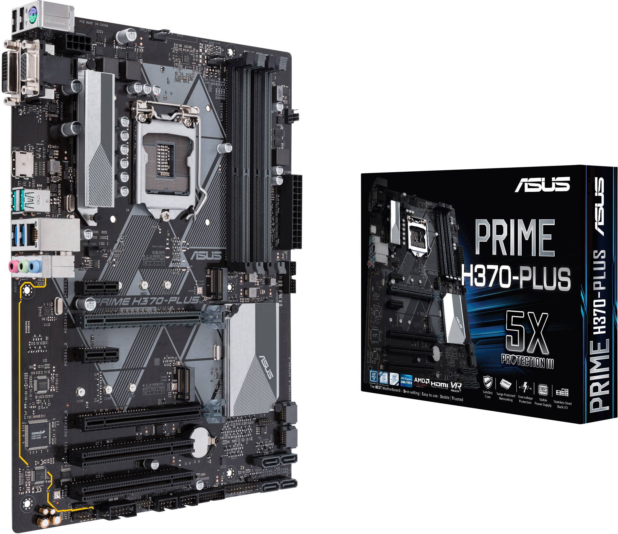 Asus PRIME H370-PLUS Motherboard PC base Intel® 1151v2 Form factor ATX Motherboard chipset Intel® H370
