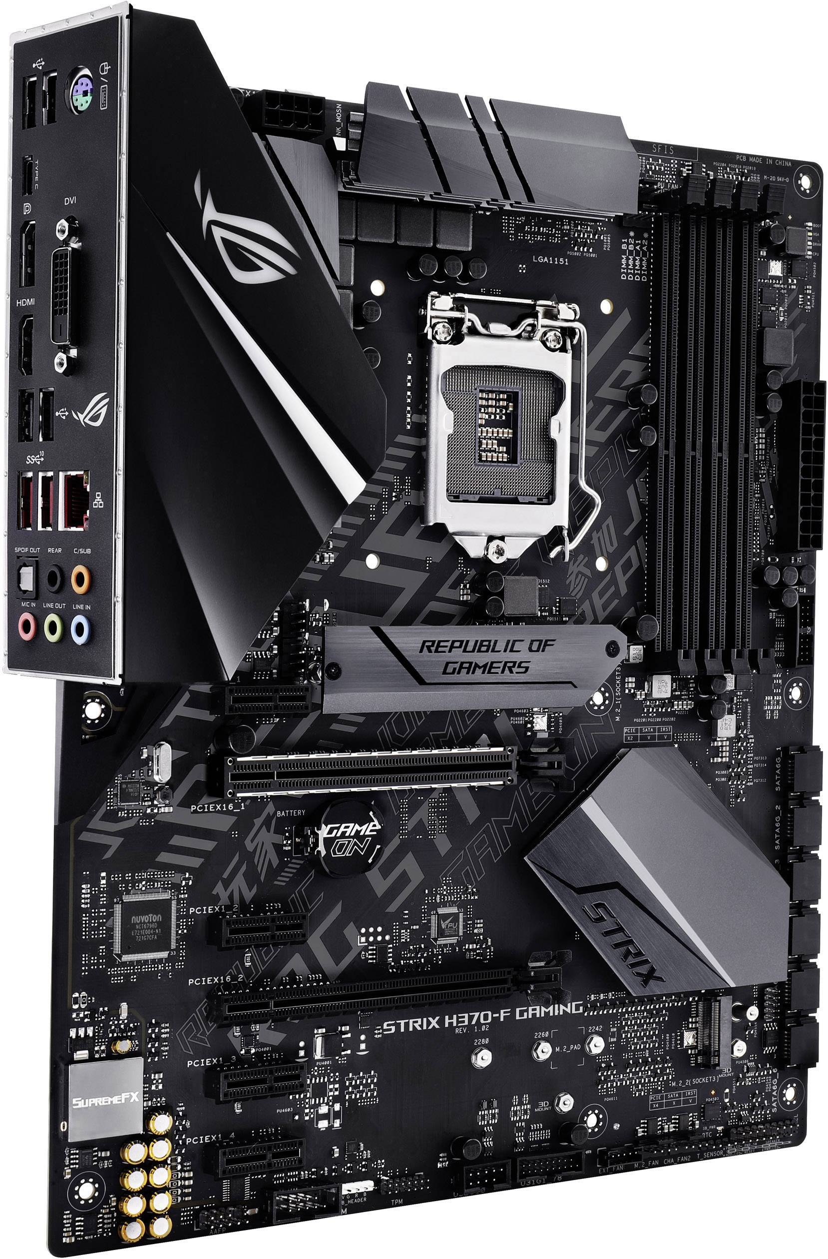 Asus Rog Strix H370 F Gaming Motherboard Pc Base Intel 1151v2 Form Factor Atx Motherboard Chipset Intel H370 Conrad Com