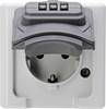 Kopp 109856007 1x Surface-mount socket Lockable IP44 Grey, Black