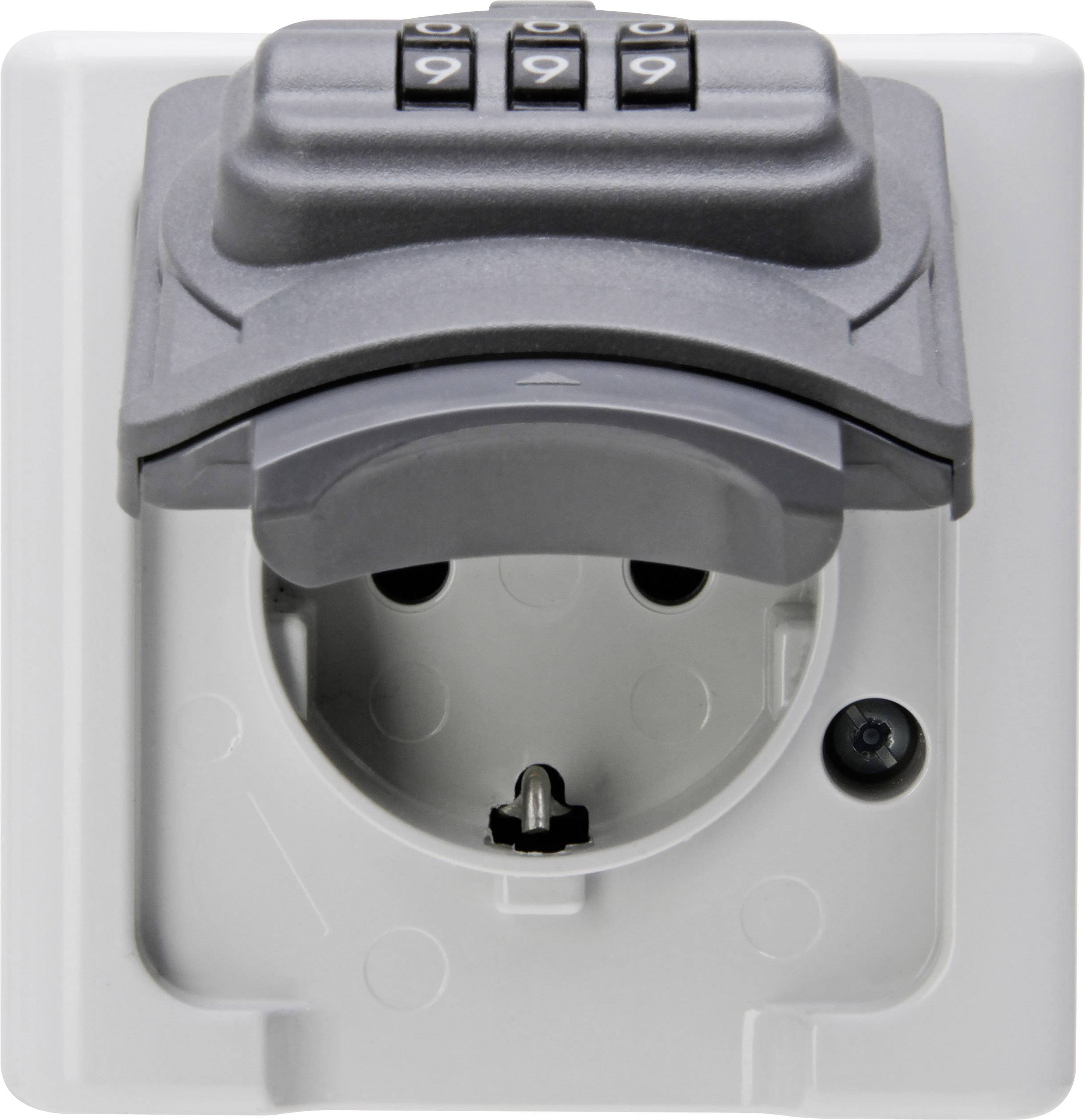 Kopp 109802008 1x Surface-mount socket Lockable IP44 Grey, Black