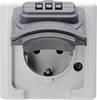 Kopp 109802008 1x Surface-mount socket Lockable IP44 Grey, Black