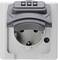 Safety socket with combination lock. Socket in an open state, with a four-digit combination lock at the top for securing.