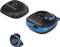 Wireless earbuds with blue accent design and charging case by the brand 'renkforce'.