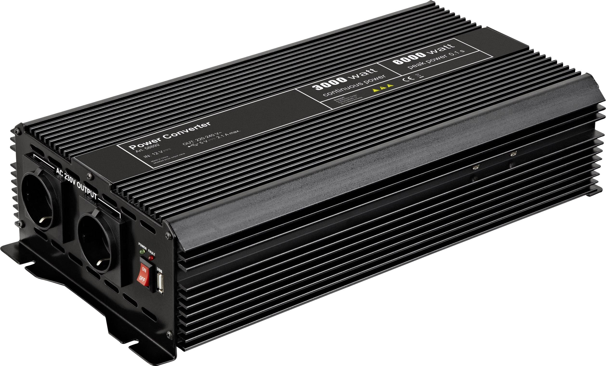 Goobay Inverter SPW IT 3000 W 12 V DC - 230 V AC, 5 V DC
